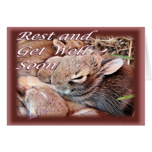 BunnyGetWell-customize Cards (Front Horizontal)