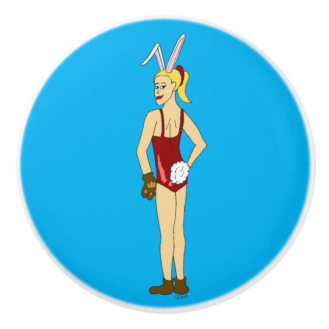bunnygirl ceramic knob (Front)
