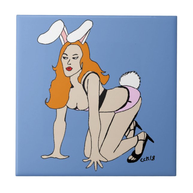 bunnygirl   ceramic tile (Front)