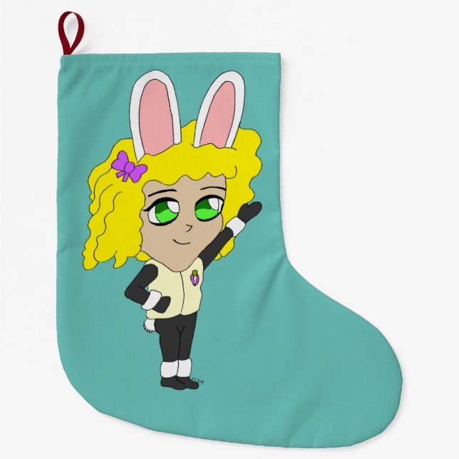 bunnygirl chibi large christmas stocking (Front)