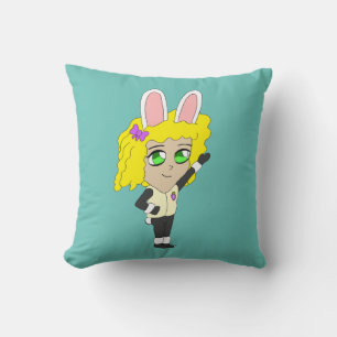 bunnygirl chibi throw pillow