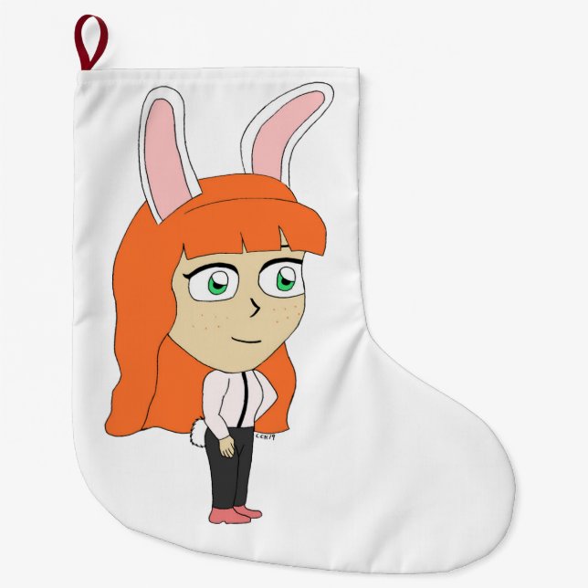 bunnygirl large christmas stocking (Front)