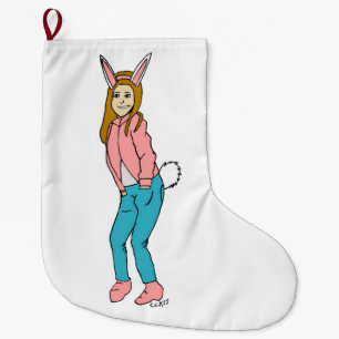 bunnygirl large christmas stocking