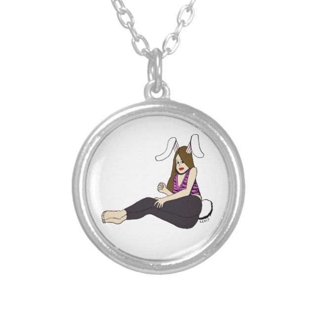 bunnygirl   silver plated necklace (Front)