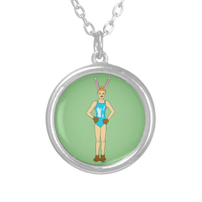 bunnygirl   silver plated necklace (Front)