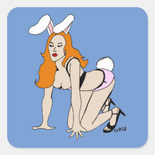 bunnygirl  square sticker