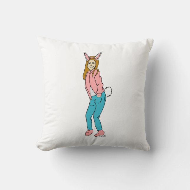 bunnygirl throw pillow (Front)