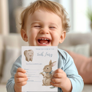 Bunny's boy First Tooth Fairy Certificate