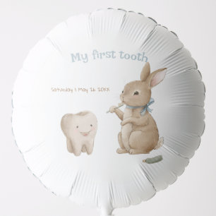 Bunny's boy First Tooth Party Balloon