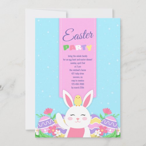 Bunnys Easter Party Invitation