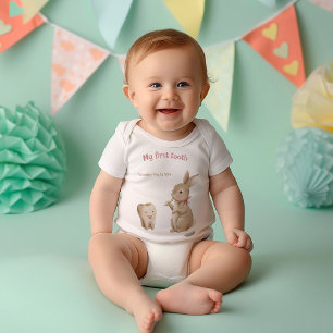 Bunny's girl First Tooth Party Baby Bodysuit