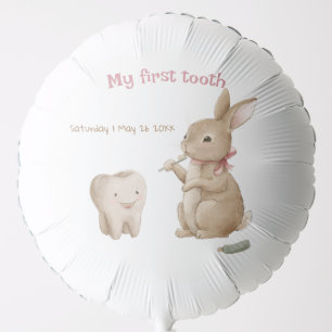 Bunny's girl First Tooth Party Balloon
