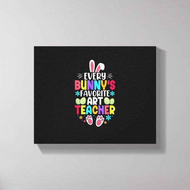 Bunny's Teacher Easter Themed Colorful Design  Canvas Print (Front)