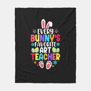 Bunny's Teacher Easter Themed Colorful Design Fleece Blanket