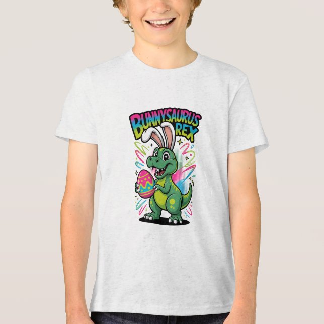 Bunnysaurus Easter Tee Dino Bunny Hybrid Holiday (Front)