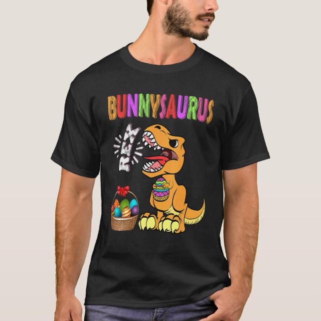 Bunnysaurus Rex Cute Rabbit Graphic T-Shirt (Front)