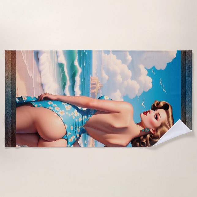 Buns Need Sun Too AI Concept Art by Xzendor7 Beach Towel (Front)