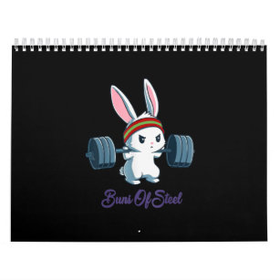 Buns of Ness Rabbit Bunny Lover Gym Workout Funny Calendar