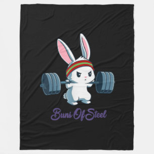 Buns of Ness Rabbit Bunny Lover Gym Workout Funny Fleece Blanket