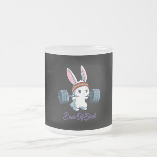 Buns of Ness Rabbit Bunny Lover Gym Workout Funny Frosted Glass Coffee Mug