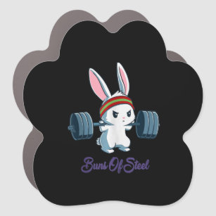 Buns Of Sl Ness Rabbit Bunny Lover Gym Workout Car Magnet