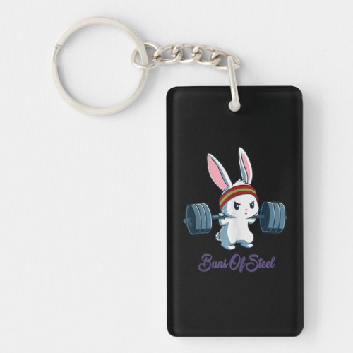 Buns Of Sl Ness Rabbit Bunny Lover Gym Workout Keychain