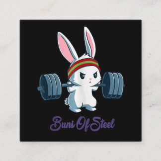 Buns Of Sl Ness Rabbit Bunny Lover Gym Workout Square Business Card