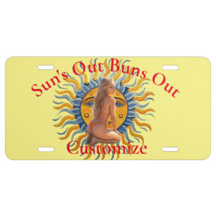 Buns Out Bikini Beach Girl Thunder_Cove License Plate