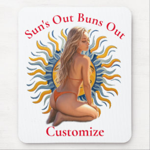 Buns Out Bikini Beach Girl Thunder_Cove Mouse Pad