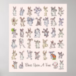 Buns Upon A Time Kids Room Rabbit Poster Print at Zazzle