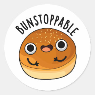 Bunstoppable Funny Bun Pun Classic Round Sticker