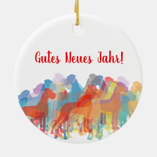 Bunte Doggen Weihnachtsanhnger Ceramic Ornament