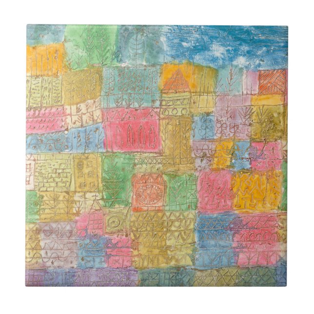 Bunte Landschaft - Paul Klee Ceramic Tile (Front)