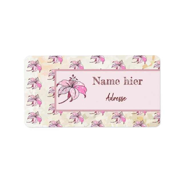 bunte Lilie Adressaufkleber Label (Front)