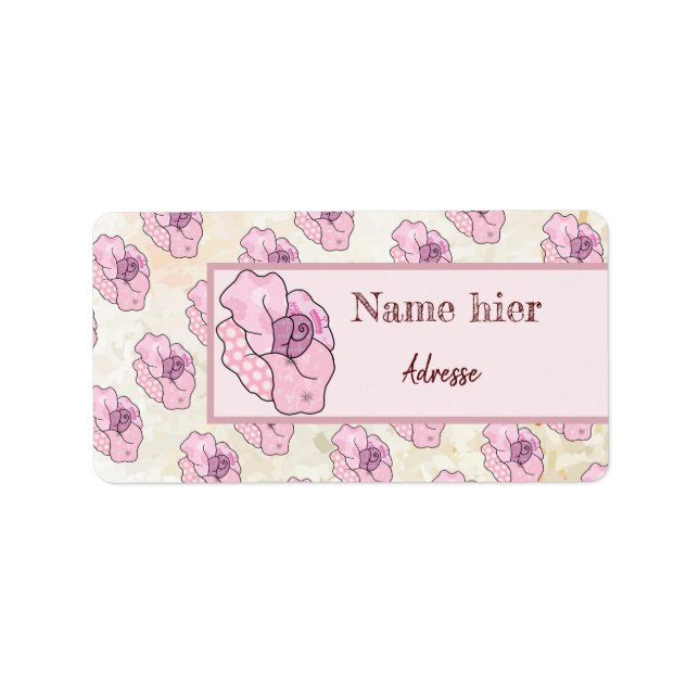 bunte Rose Adressaufkleber Label (Front)