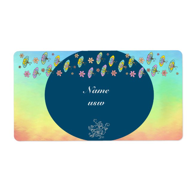 bunte Schmetterlinge Label (Front)