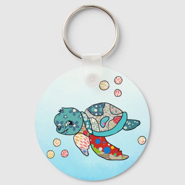 bunte Wasserschildkröte   Keychain (Front)