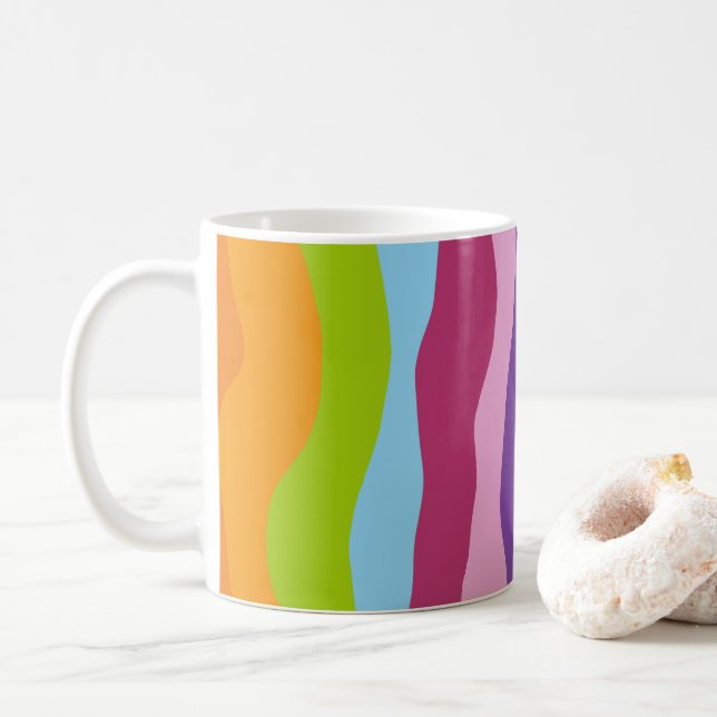 Bunte Wellen Coffee Mug (With Donut)