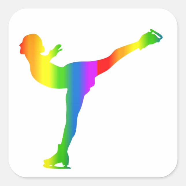 Bunter Eiskunstlauf Regenbogen Sticker (Front)