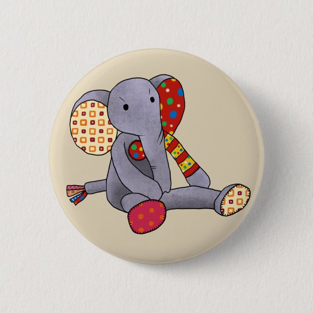 bunter Elefant  Button (Front)