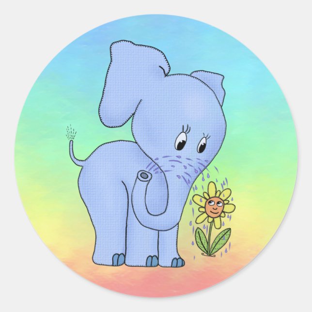 Bunter Elefant Rounder sticker (Front)