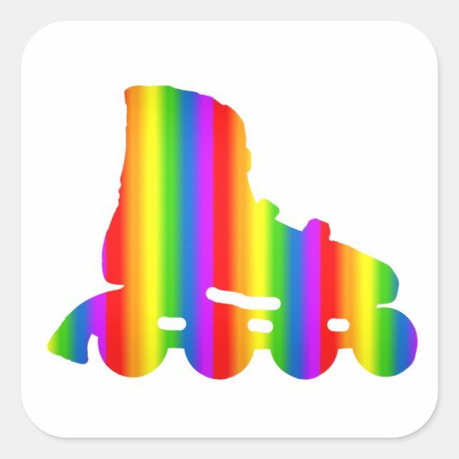 Bunter Inline Skate Regenbogen Sticker (Front)