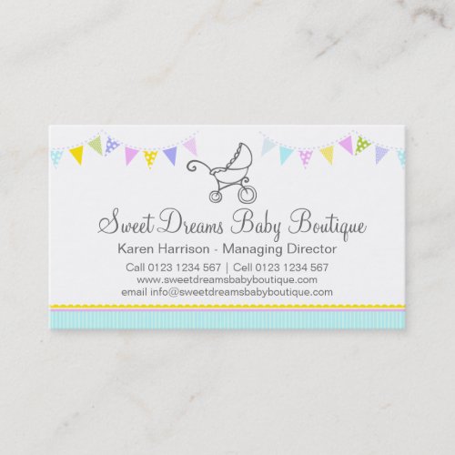Bunting baby boutique business cards