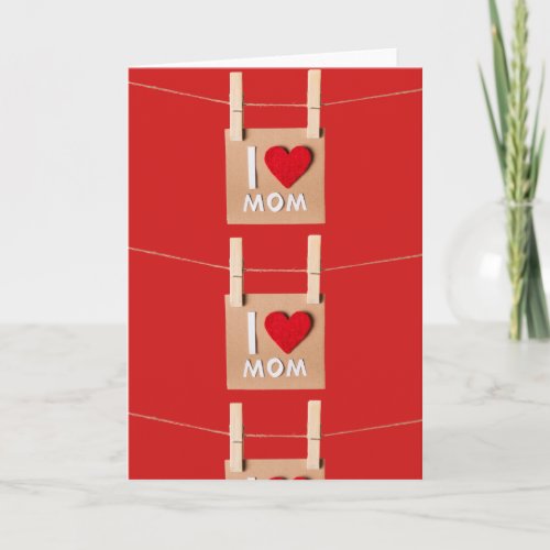 Bunting Banner I Love Mom Mothers Day Card