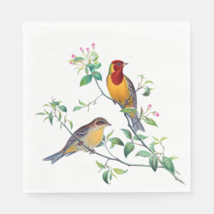Bunting Birds on Branches Napkins
