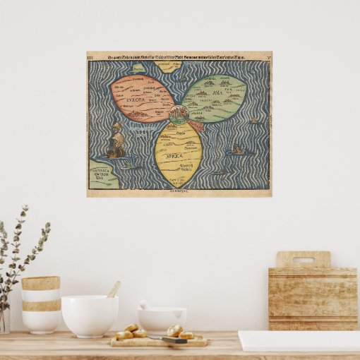 Bunting clover leaf map 1581 poster | Zazzle