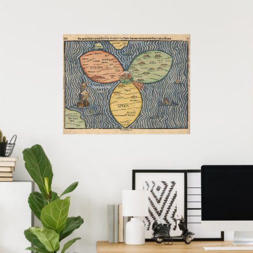 Bunting clover leaf map 1581 poster | Zazzle