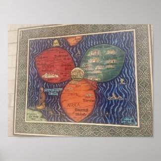 Bunting clover leaf map 1581 poster