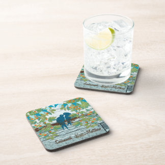 Bunting Country Chic Love Birds Sitting in a Tree Coaster