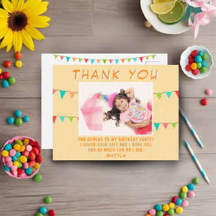 Bunting Flag Birthday Photo Thank you  Postcard